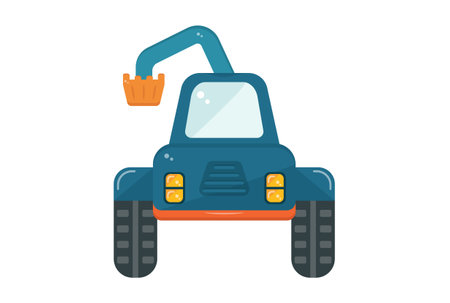 tractor with bucket illustration colored icon detailed transportation symbol vehicle shape sign artworkの写真素材