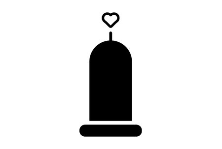 candle flat icon valentines day symbol black glyph sign artworkの写真素材