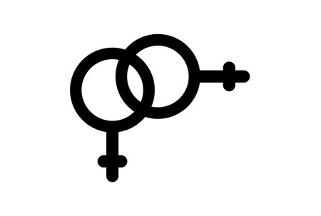 lesbian flat icon valentines day symbol black glyph sign artworkの写真素材