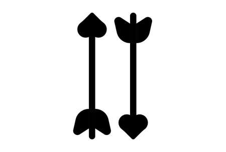 arrows flat icon valentines day symbol black glyph sign artworkの写真素材