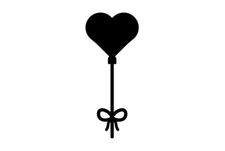 balloon flat icon valentines day symbol black glyph sign artworkの写真素材