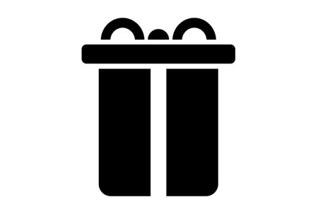 gift flat icon valentines day symbol black glyph sign artworkの写真素材