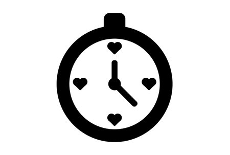watch flat icon valentines day symbol black glyph sign artworkの写真素材