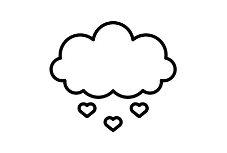 Rain line icon valentines day sign flat minimalist symbol artの写真素材