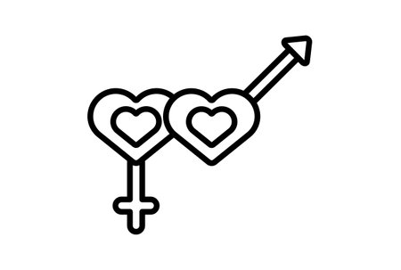 Hetero line icon valentines day sign flat minimalist symbol artの写真素材