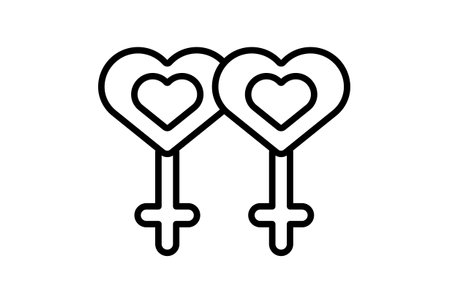 Lesbian line icon valentines day sign flat minimalist symbol artの写真素材