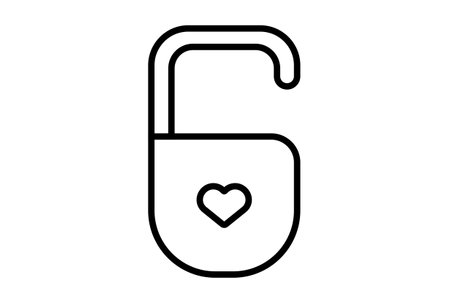Lock line icon valentines day sign flat minimalist symbol artの写真素材