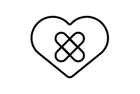 Plaster line icon valentines day sign flat minimalist symbol artの写真素材