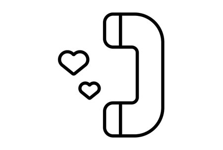 Call guy line icon valentines day sign flat minimalist symbol artの写真素材