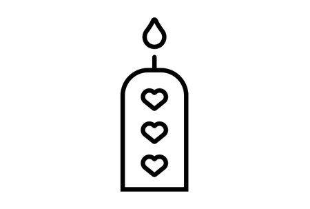 Candle line icon valentines day sign flat minimalist symbol artの写真素材