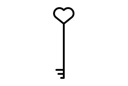 Key line icon valentines day sign flat minimalist symbol artの写真素材