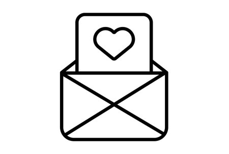 Love letter line icon valentines day sign flat minimalist symbol artの写真素材