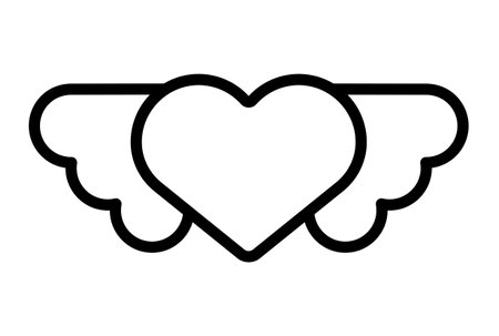 Angel line icon valentines day sign flat minimalist symbol artの写真素材