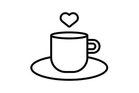 Cup line icon valentines day sign flat minimalist symbol artの写真素材