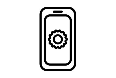 Mobile phone flat icon seo web symbol shape app line sign artの写真素材