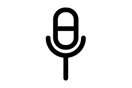 Microphone line icon flat UI symbol black minimalistic sign app artの写真素材