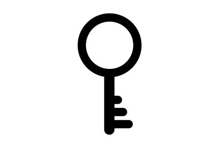 Key line icon flat UI symbol black minimalistic sign app artの写真素材