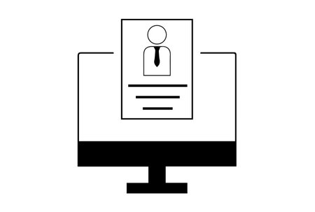 Business ID flat icon business symbol art black outline sign artworkの写真素材