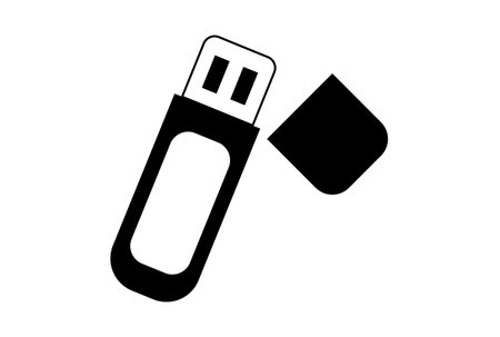USB stick flat icon business symbol art black outline sign artworkの写真素材