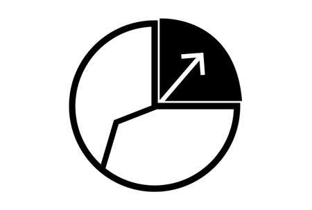 Circle graph flat icon business symbol art black outline sign artworkの写真素材
