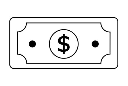 Banknote flat icon business symbol art black outline sign artworkの写真素材