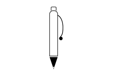 pen flat icon business symbol art black outline sign artworkの写真素材