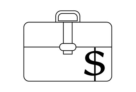 briefcase flat icon business symbol art black outline sign artworkの写真素材