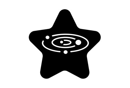 Science star flat outline icon science symbol art sign artworkの写真素材