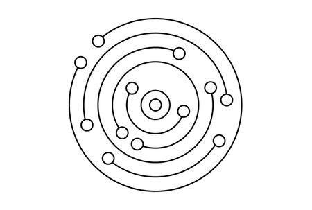 Neural network flat outline icon science symbol art sign artworkの素材