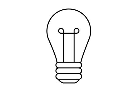 light bulb flat outline icon science symbol art sign artworkの写真素材