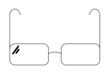 glasses flat outline icon science symbol art sign artworkの写真素材