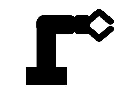 Robot arm flat outline icon science symbol art sign artworkの写真素材