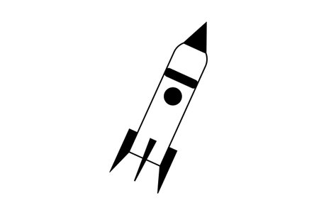 rocket flat outline icon science symbol art sign artworkの写真素材