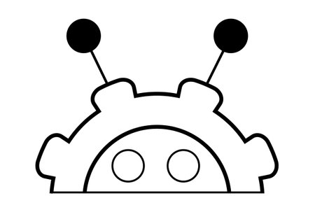 wheel control flat outline icon science symbol art sign artworkの写真素材