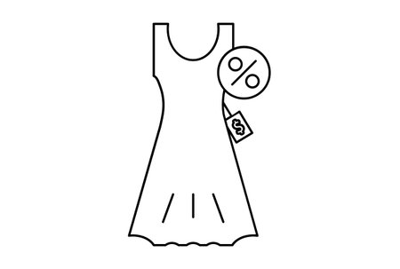 Dress flat outline icon minimalistic symbol black line sign artの写真素材