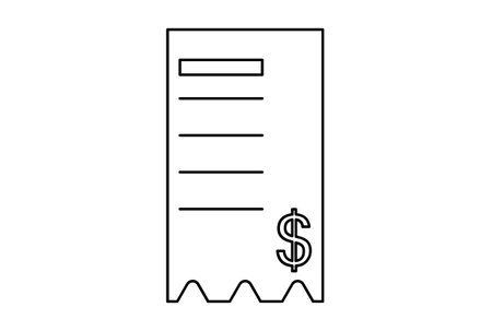 Cash receipt flat outline icon minimalistic symbol black line sign artの写真素材
