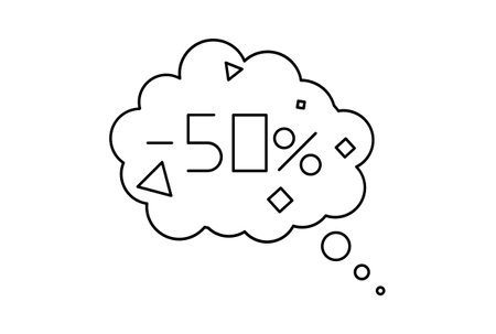 Fifty percent flat outline icon minimalistic symbol black line sign artの写真素材
