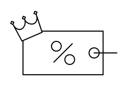 Royal prices flat outline icon minimalistic symbol black line sign artの写真素材