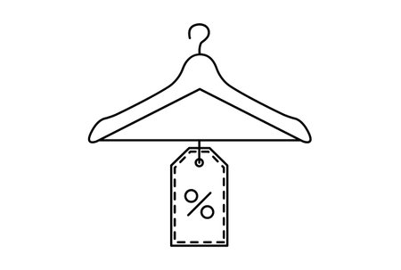 Hanger flat outline icon minimalistic symbol black line sign artの写真素材