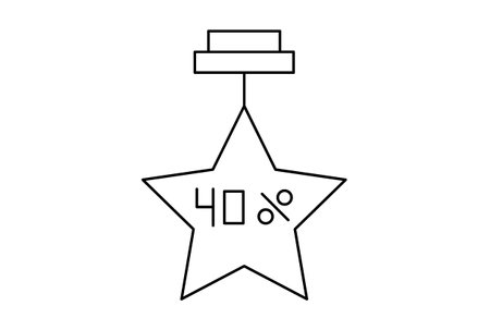 Star flat outline icon minimalistic symbol black line sign artの写真素材