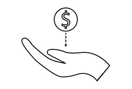 Save money flat outline icon minimalistic symbol black line sign artの写真素材