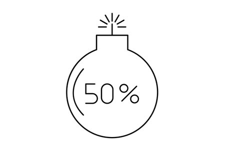 Bomb flat outline icon minimalistic symbol black line sign artの写真素材
