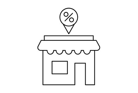 Shop flat outline icon minimalistic symbol black line sign artの写真素材