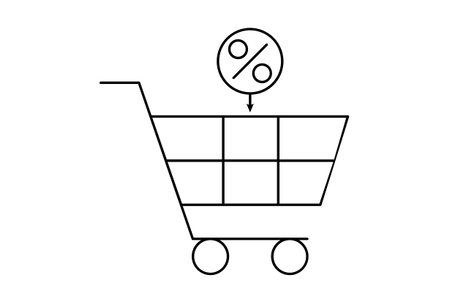 Shopping flat outline icon minimalistic symbol black line sign artの写真素材
