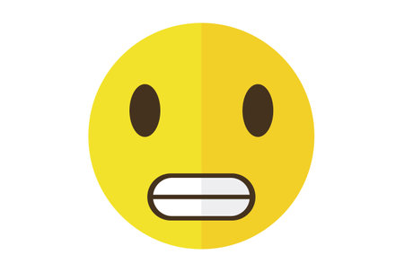 Fears colored Emote icon Emoji symbol yellow Emoticon sign artの写真素材