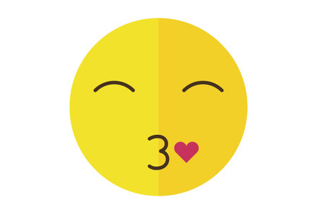 Kiss colored Emote icon Emoji symbol yellow Emoticon sign artの写真素材