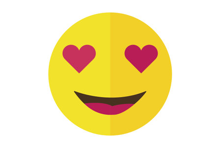 Love colored Emote icon Emoji symbol yellow Emoticon sign artの写真素材