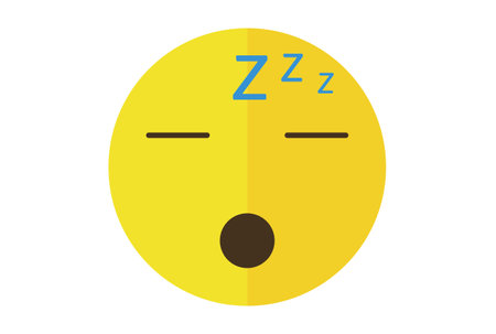 Sleeping colored Emote icon Emoji symbol yellow Emoticon sign artの写真素材