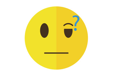 Question colored Emote icon Emoji symbol yellow Emoticon sign artの写真素材