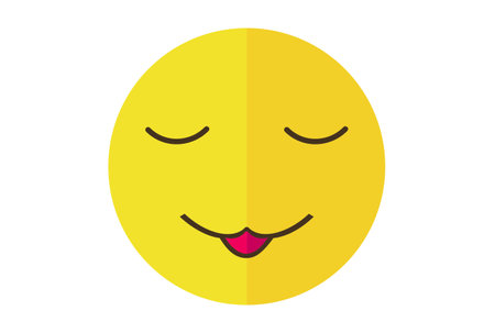 Cute colored Emote icon Emoji symbol yellow Emoticon sign artの写真素材